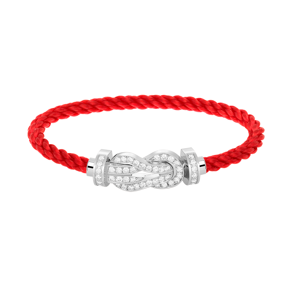 CHANCE LARGE 8 FIGURE BUCKLE FULL DIAMOND BRACELET SILVER