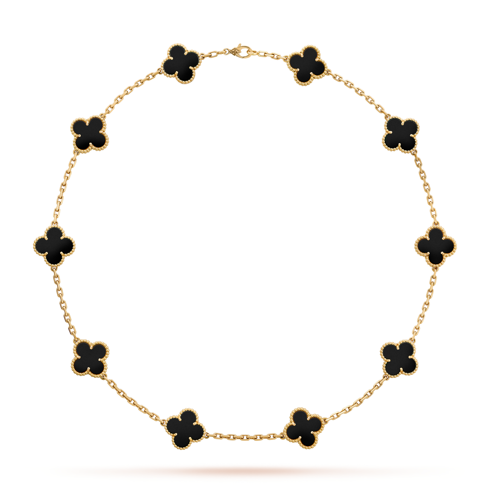 CLOVER 10 MOTIFS ONYX NECKLACE