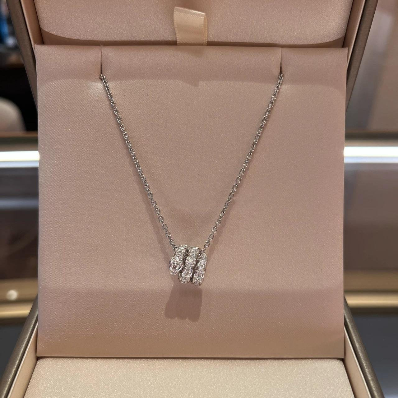 SERPENTI  NECKLACE DOUBLE RING DIAMOND