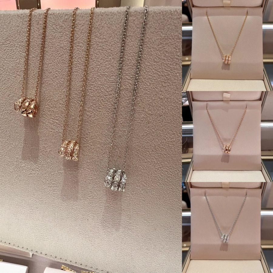 SERPENTI  NECKLACE DOUBLE RING DIAMOND